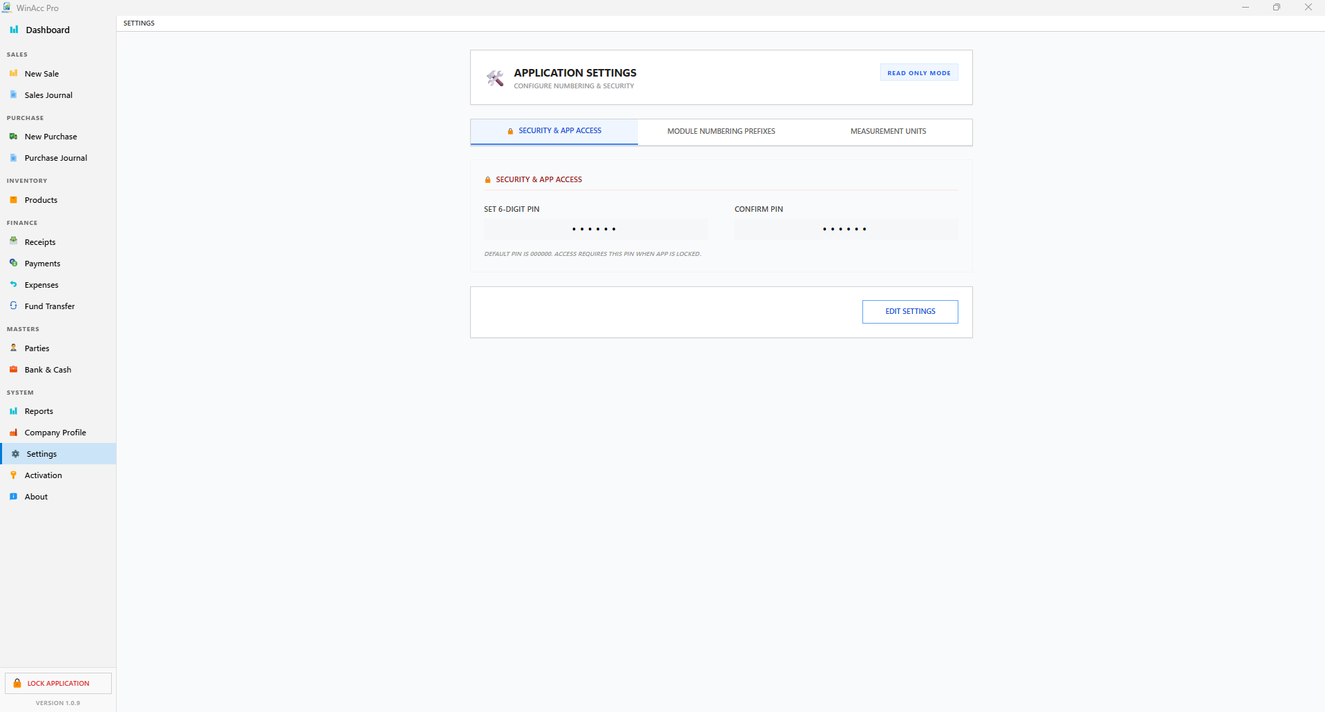 WinAcc Pro Settings